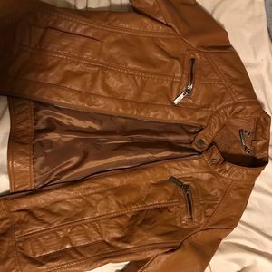 Women’s brown faux leather jacket